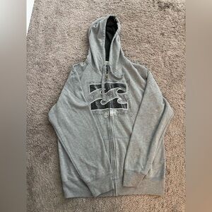 Billabong Heather Gray Zip-Up Hoodie